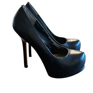 Bebe Platform Heels Size 8 M Black Leather